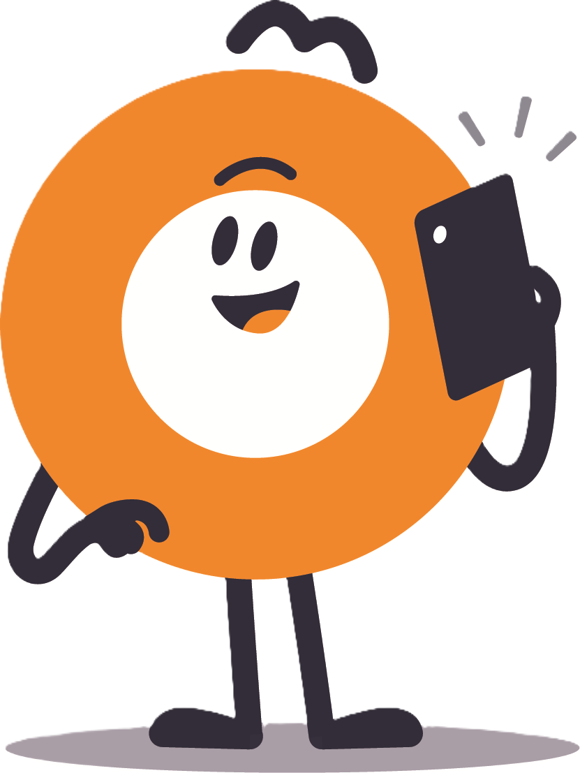 TML mascot phone - orange