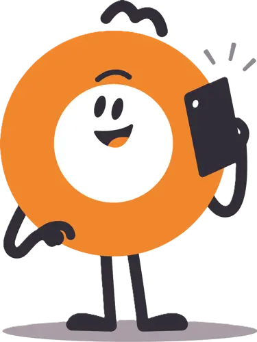 TML mascot phone - orange